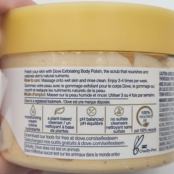 Lot of 3 Dove Exfoliating Body Polish 10.5oz. Pomegranate & Shea, Almond & Mango - Picture 6 of 7